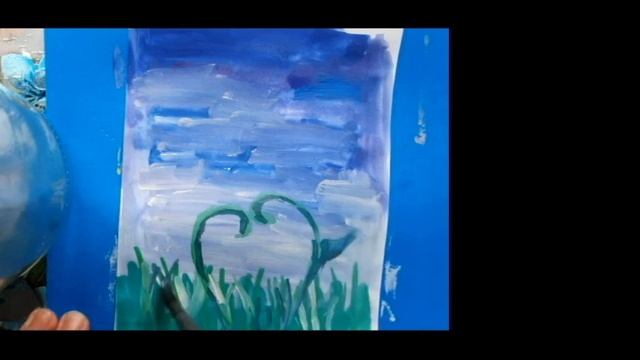 Как нарисовать пейзаж одуванчик с божьими коровками, легко и просто смотреть онлайн