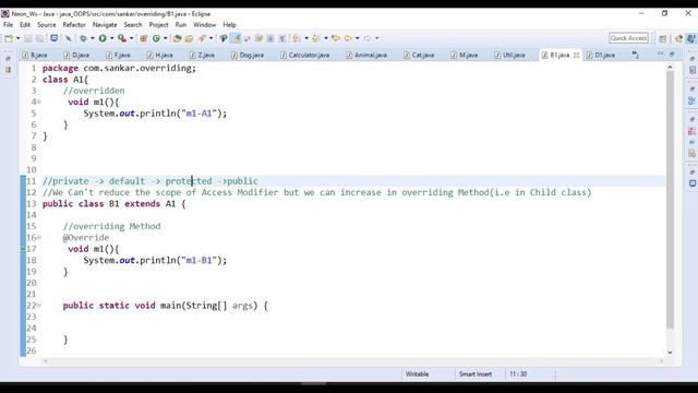 ??Run Time Polymorphism in java | Method Overriding with Access modifiers | classes & interface смотреть онлайн