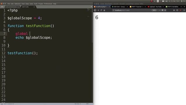 PHP 7: Global vs local scope | Tutorial Nr. 19 смотреть онлайн