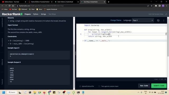20. HackerRank Python Problem: Text Wrap смотреть онлайн