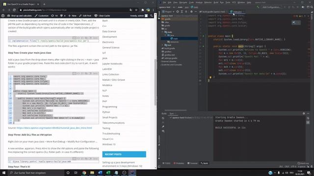 Import OpenCV in Gradle Project using Intellij IDEA Community Edition for Java [Windows10] смотреть онлайн
