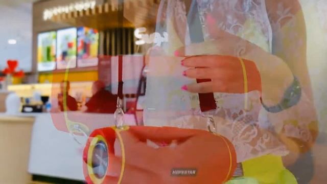 Беспроводная Блютуз колонка Hopestar красная с ремешком смотреть онлайн