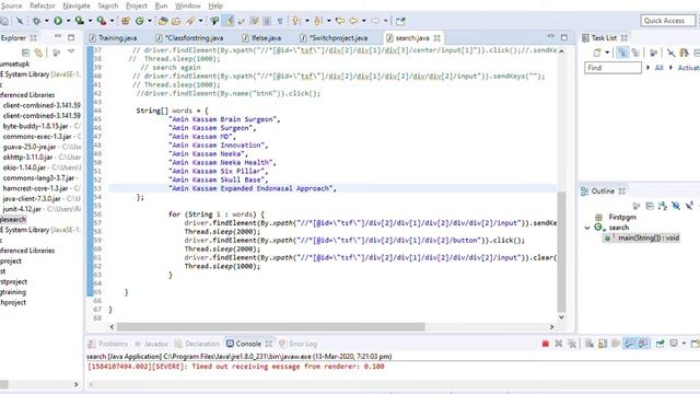 eclipse workspace Googlesearch src Firstpgm search java Eclipse IDE 2020 03 13 19 20 53 смотреть онлайн