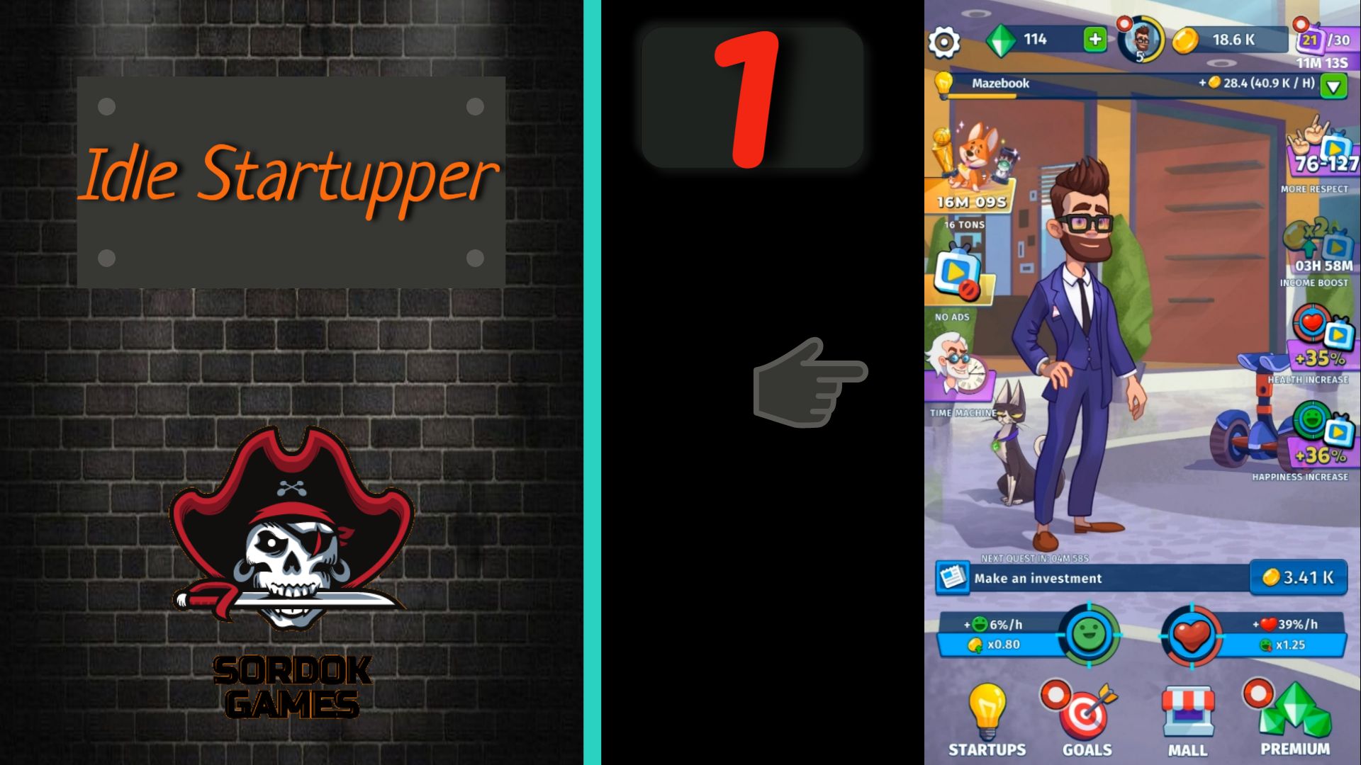 Idle Startupper➤Часть 1. Становимся богатым человеком➤Прохождение
