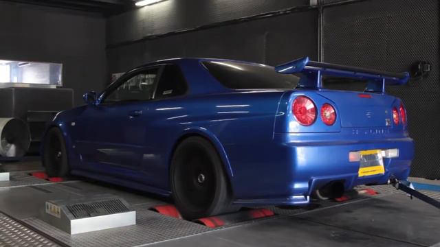 Dyno R34 GTR RB28 @ 1.4bar (21 psi) of boost. смотреть онлайн
