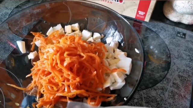 Вегетарианская холодная закуска. САЛАТ С ФАСОЛЬЮ И КОРЕЙСКОЙ Морковью. смотреть онлайн