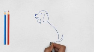 Как нарисовать собаку фломастером, простой и лёгкий рисунок собачка для детей и малышей