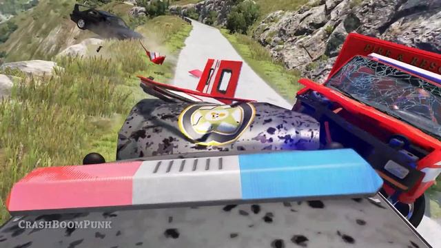 Realistic Car Cliff Drops #37 - BeamNG Drive Crashes | CrashBoomPunk смотреть онлайн