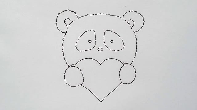 How to Draw a Cute Panda with a Heart - Easy Drawing Tutorial смотреть онлайн