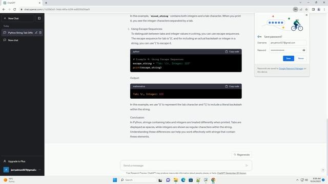 Python a string with tabs and integers is different outside print смотреть онлайн