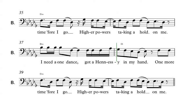 Bass - “One Dance" - “Drake" Sheet Music, Chords, and Vocals смотреть онлайн