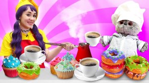 Свинка Пеппа открывает кондитерскую. Кот Дымок помогает и пробует кофе! Игры для детей