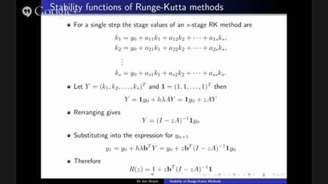 Stability of Runge-Kutta methods I смотреть онлайн