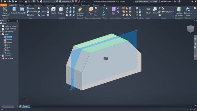 ? Pieza de practica # 5 usando Autodesk Inventor 2022 - Pieza Trapezoidal con abertura rectangular смотреть онлайн