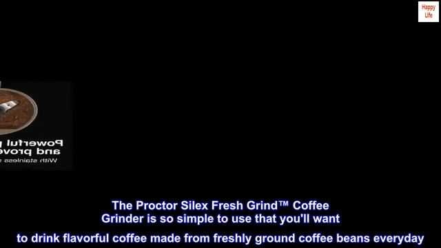 Proctor-Silex Electric Coffee Grinder for Beans, Spices and More, Stainless Steel Blades, 12 Cups смотреть онлайн