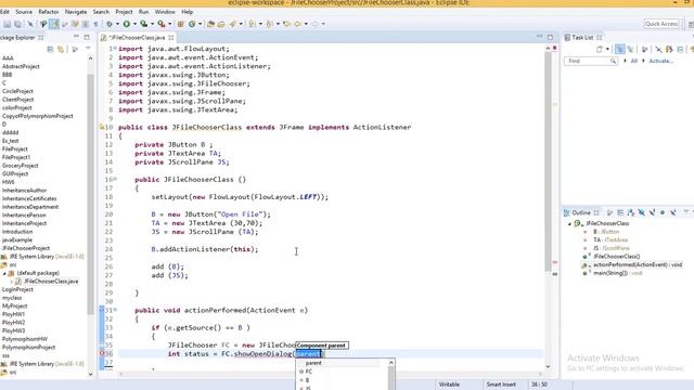 Use a JFileChooser object in Java to open the content of a text file. смотреть онлайн