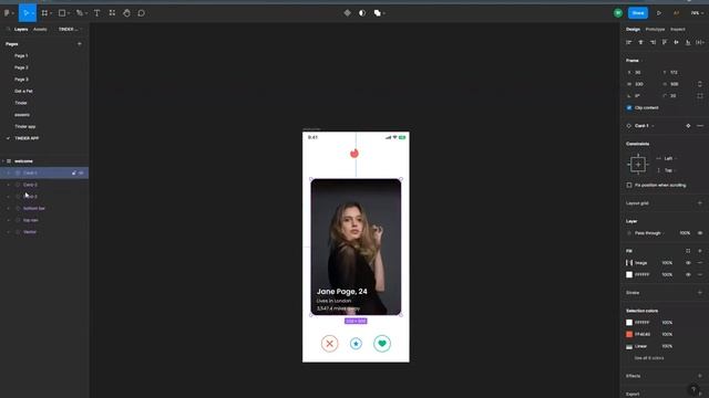 Figma Tutorial: How to build Tinder swipe interaction with @Figma with source file смотреть онлайн