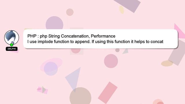 PHP : php String Concatenation, Performance смотреть онлайн