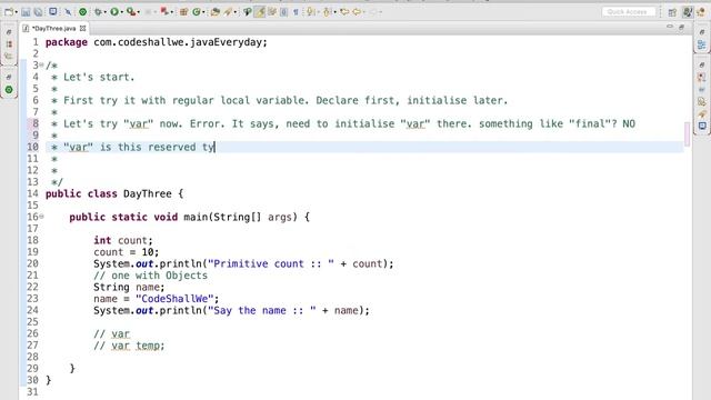 Var in Java | Can we declare first and initialise later ? смотреть онлайн