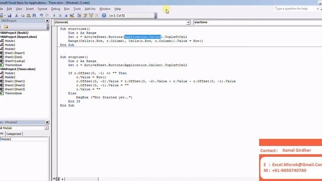 Task tracking using Timer in Excel смотреть онлайн