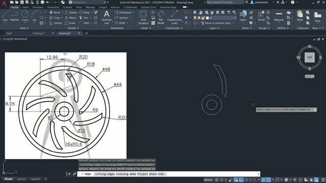 #28 Practice Exercise 25 for Beginners in AutoCAD 2021 || 2D Drawing & Sketcher |Advanced|#yateesh| смотреть онлайн