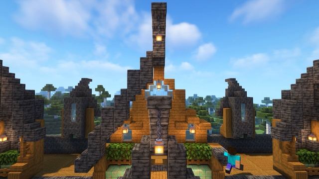 Minecraft: How to build a TRADING HALL | Village Tutorial смотреть онлайн