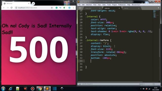Anımated 500 Internal Server Error | Oh no! Cody is Sad!! Internally Sad! | HTML & CSS смотреть онлайн
