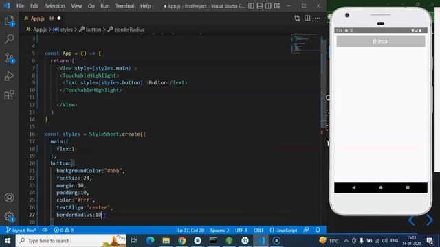 React Native tutorial #28 TouchableHighlight | Style with Button смотреть онлайн