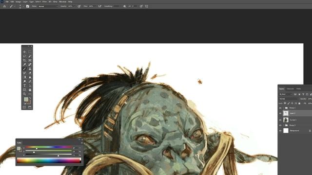 Digital Painting Process: Orc study. Fantasy Art. смотреть онлайн