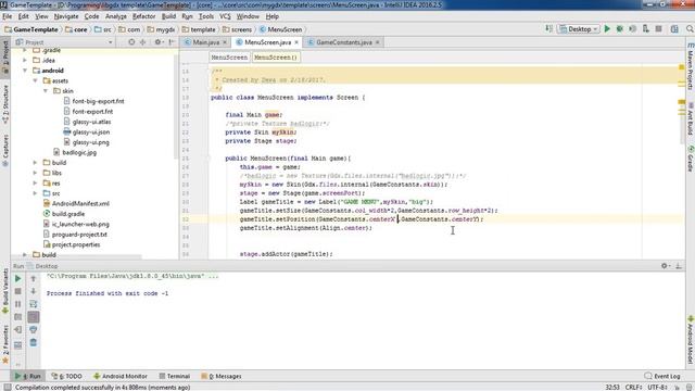 libGDX Java Game Development - Label & Button costume using Skin смотреть онлайн