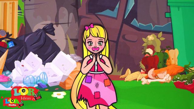 Cartoon - paper doll Poor Rapunzel Daughter and Rich Emma Sister - Rapunzel Compilation 놀이 종이 смотреть онлайн