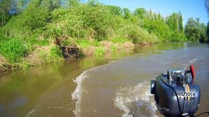 Мотор hankai 3.5 лс против течения на реке ИК и лодка Аква полуторка с перегрузом