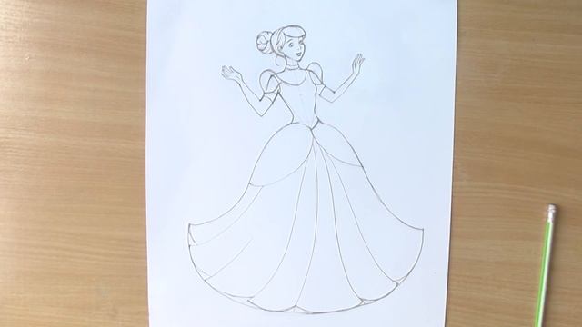 Уроки рисования. Как нарисовать Золушку (Cinderella)  цветными карандашами | Art School