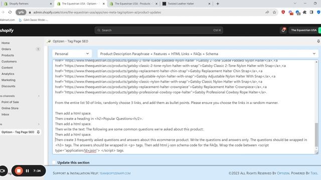 OptizenAI  - Advanced Shopify Product Description With FAQs And Schema In Bulk