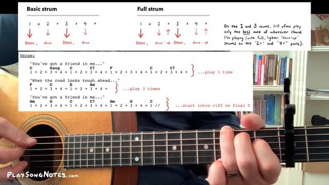 You've Got a Friend in Me • Easy guitar lesson w/ lyrics, chords, and intro tab смотреть онлайн