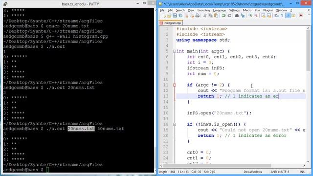 Programming example: Program arguments and file opening смотреть онлайн