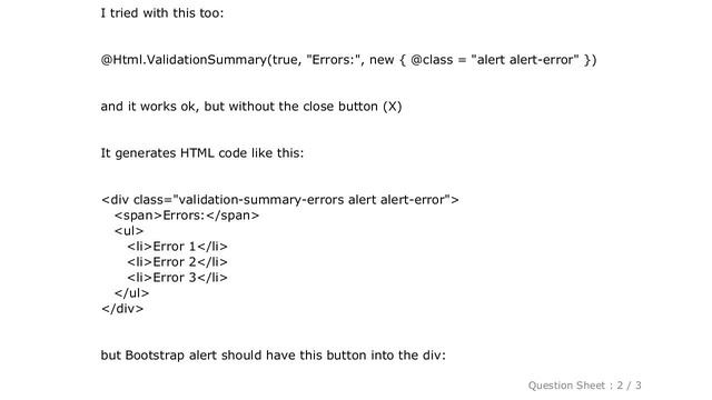 CSS : Show ValidationSummary MVC3 as "alert-error" Bootstrap смотреть онлайн
