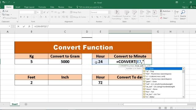 How to convert unit in excel | Convert Function in excel смотреть онлайн