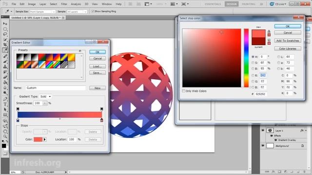 Простой 3D шар в Photoshop смотреть онлайн
