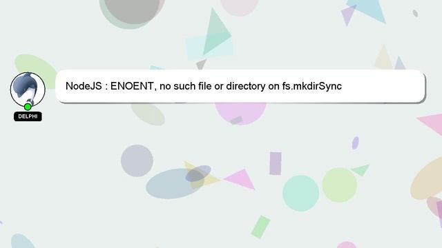 NodeJS : ENOENT, no such file or directory on fs.mkdirSync смотреть онлайн