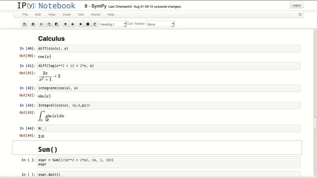 8. SymPy - IPython Notebook Tutorial смотреть онлайн