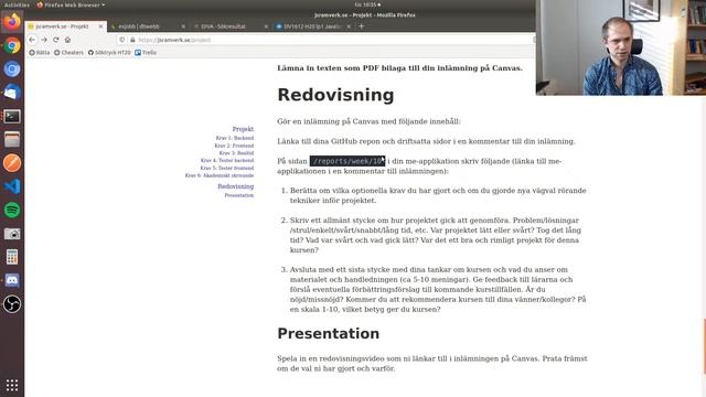 jsramverk föreläsning kmom07/10 projekt med Emil смотреть онлайн