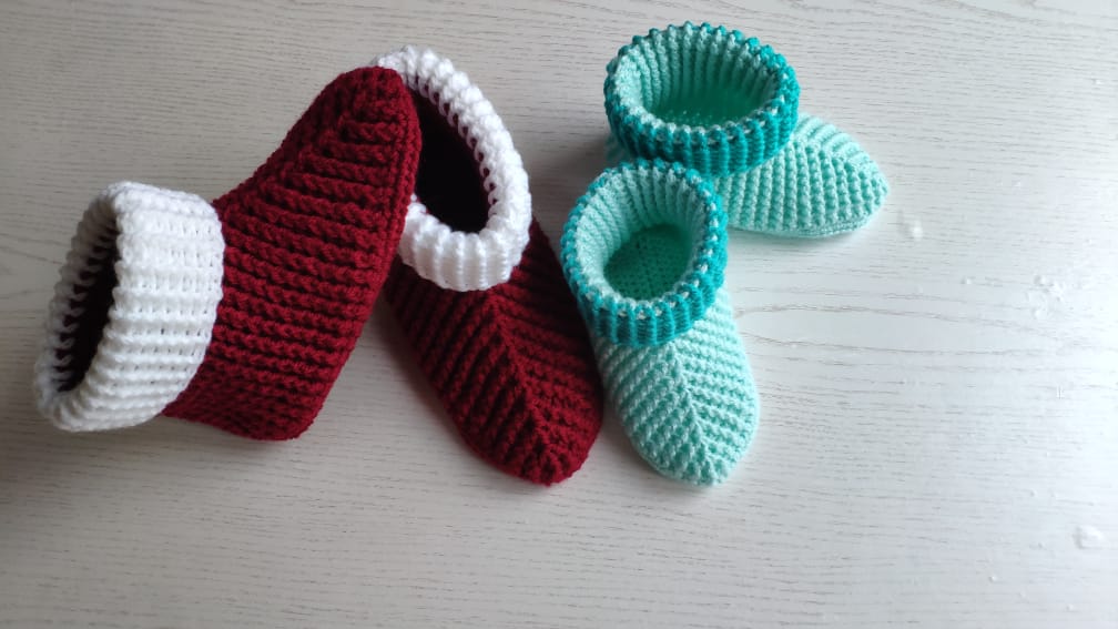 Тапочки сапожки носочки крючком смотреть онлайн