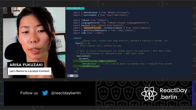 Let’s Remix to Localize Content! – Arisa Fukuzaki, React Day Berlin 2022 смотреть онлайн