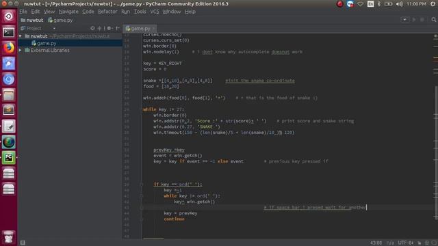 How to create snake game in python tutorial смотреть онлайн