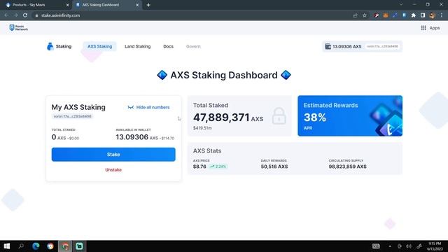 How To: Earn Crypto Staking (AXS) Axie Infinity Shards In Ronin Blockchain. смотреть онлайн