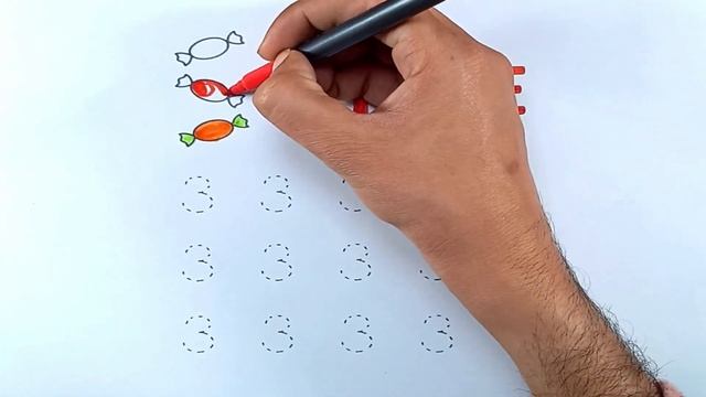 Tracing | How to write numbers | How to write 3 | tracing numbers worksheets смотреть онлайн