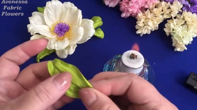 Ribbon flowers.Lilac/Floras de cinta.Lila/Цветок и сирень из лент смотреть онлайн