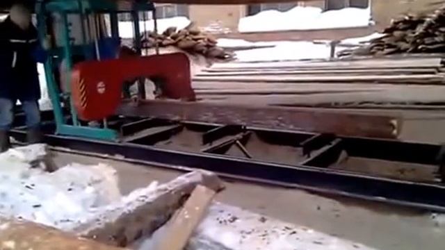 Ленточная пилорама КРОНА ПТ 03У в работе смотреть онлайн