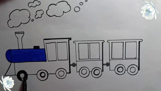 Drawing a Train with sketch pens | simple kids drawing | draw and colour | INTENSIFY ART смотреть онлайн